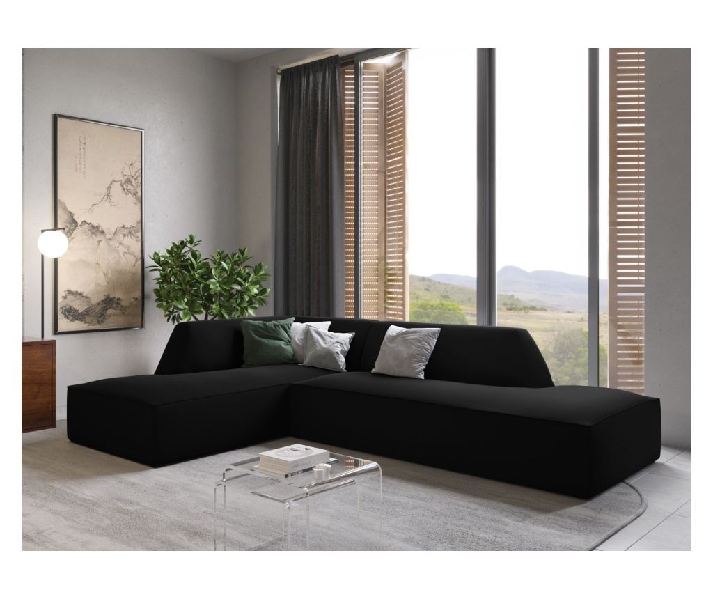 Moduláris sarokkanapé Windsor & Co 860638, Sao, fekete, 69x180x273 cm - 2