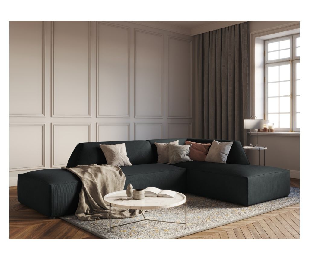 Windsor & Co Sao Moduláris Sarokgarnitúra, Fekete - 2