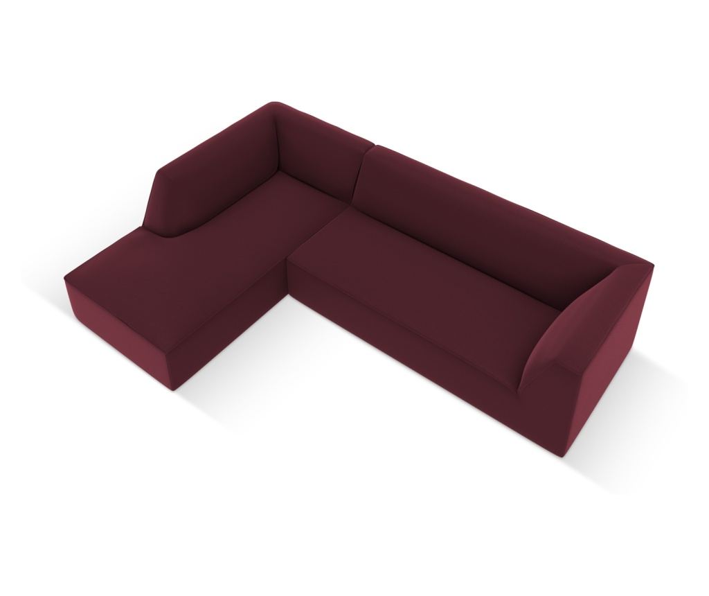 Windsor & Co 860638 Moduláris Sarokkanapé, Sao, Burgundivörös, 69x180x273 cm - 4