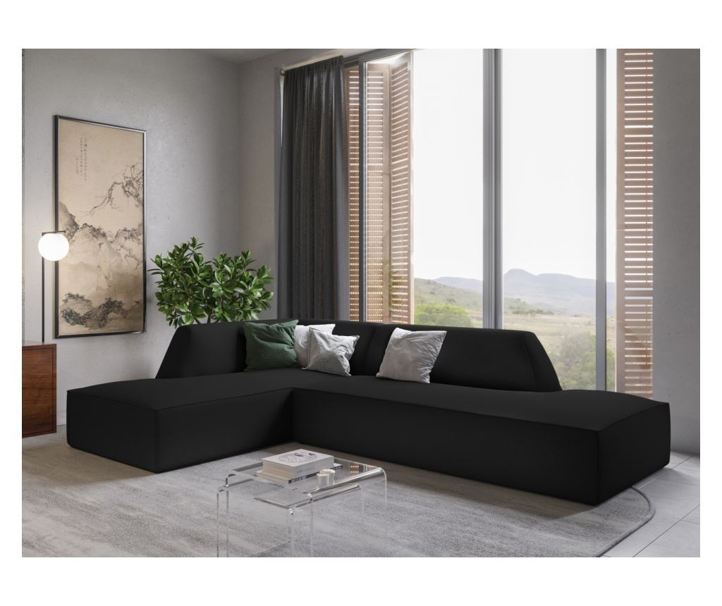 Moduláris sarokülőgarnitúra Windsor & Co 860638, Sao, Fekete, 69x180x273 cm - 2