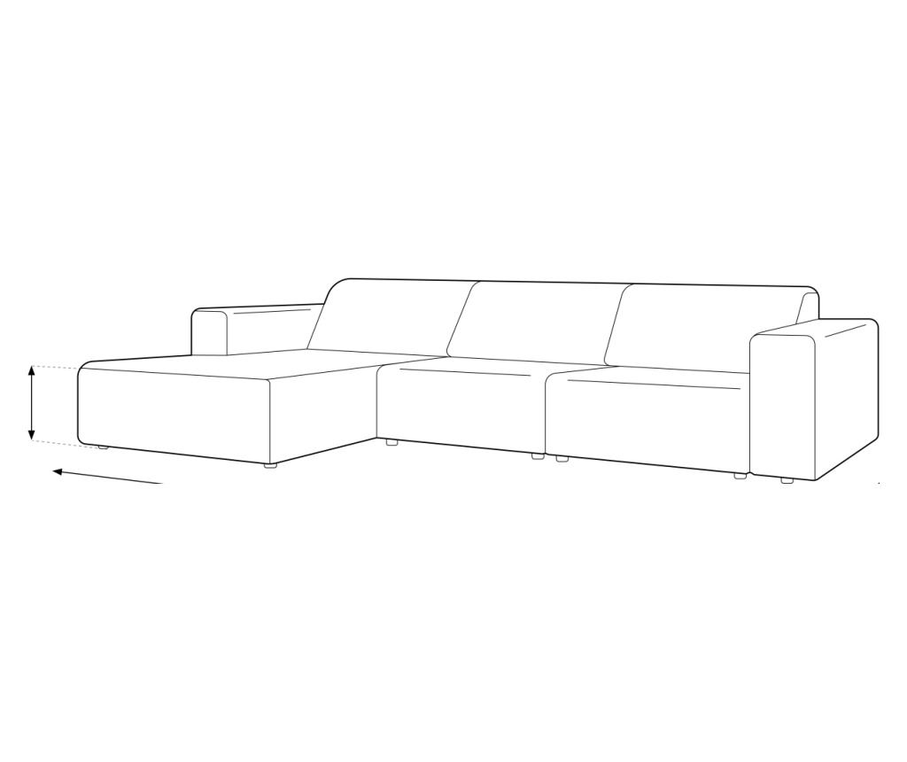 Sarokkanapé Milo Casa 896694, Aldo, Sötétzöld, 70x166x284 cm - 20