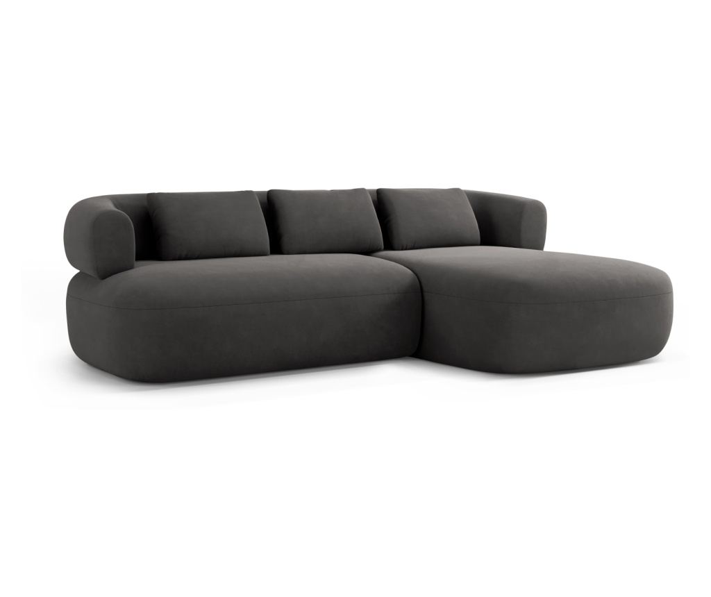 Sarokkanapé Windsor & Co 862422, Aldrin, Sötétszürke, 73x145x225 cm - 2