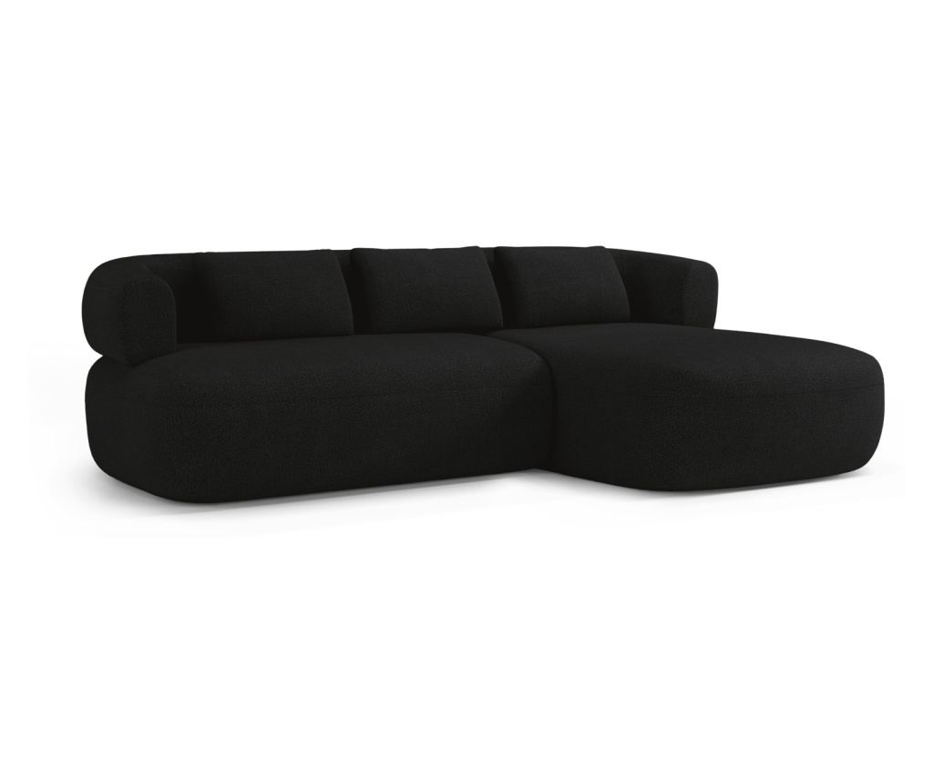 Sarokkanapé Windsor & Co 862422, Aldrin, fekete, 73x145x225 cm - 2