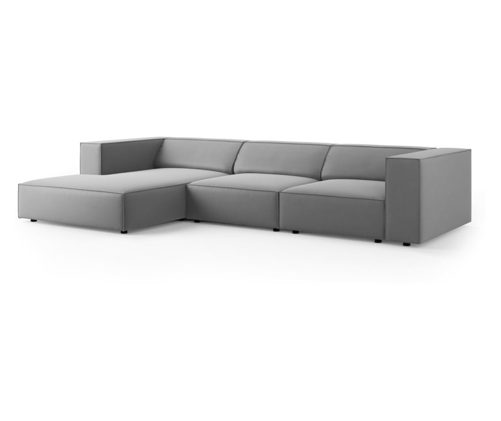 Sarokülőgarnitúra Cosmopolitan Design 622396, Arendal, Világosszürke, 70x166x284 cm - 2