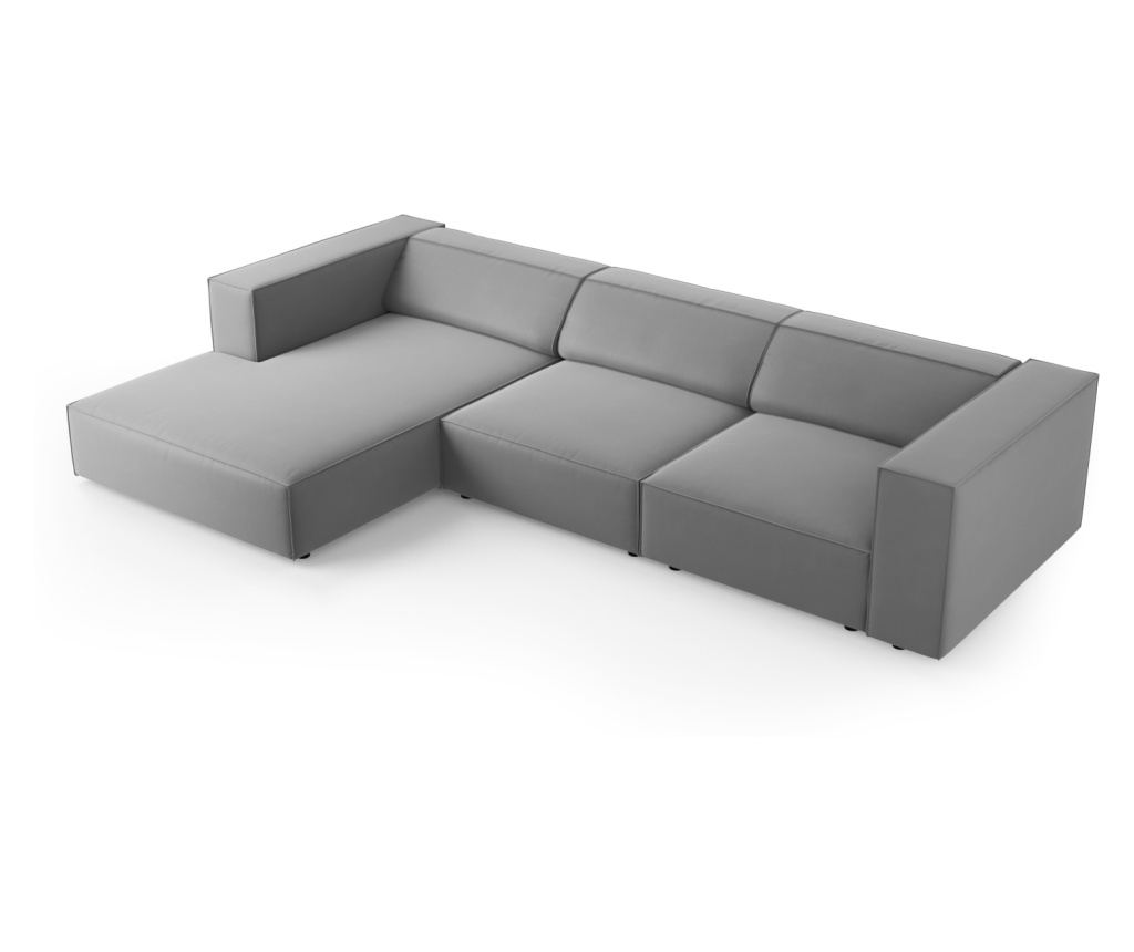 Sarokülőgarnitúra Cosmopolitan Design 622396, Arendal, Világosszürke, 70x166x284 cm - 4