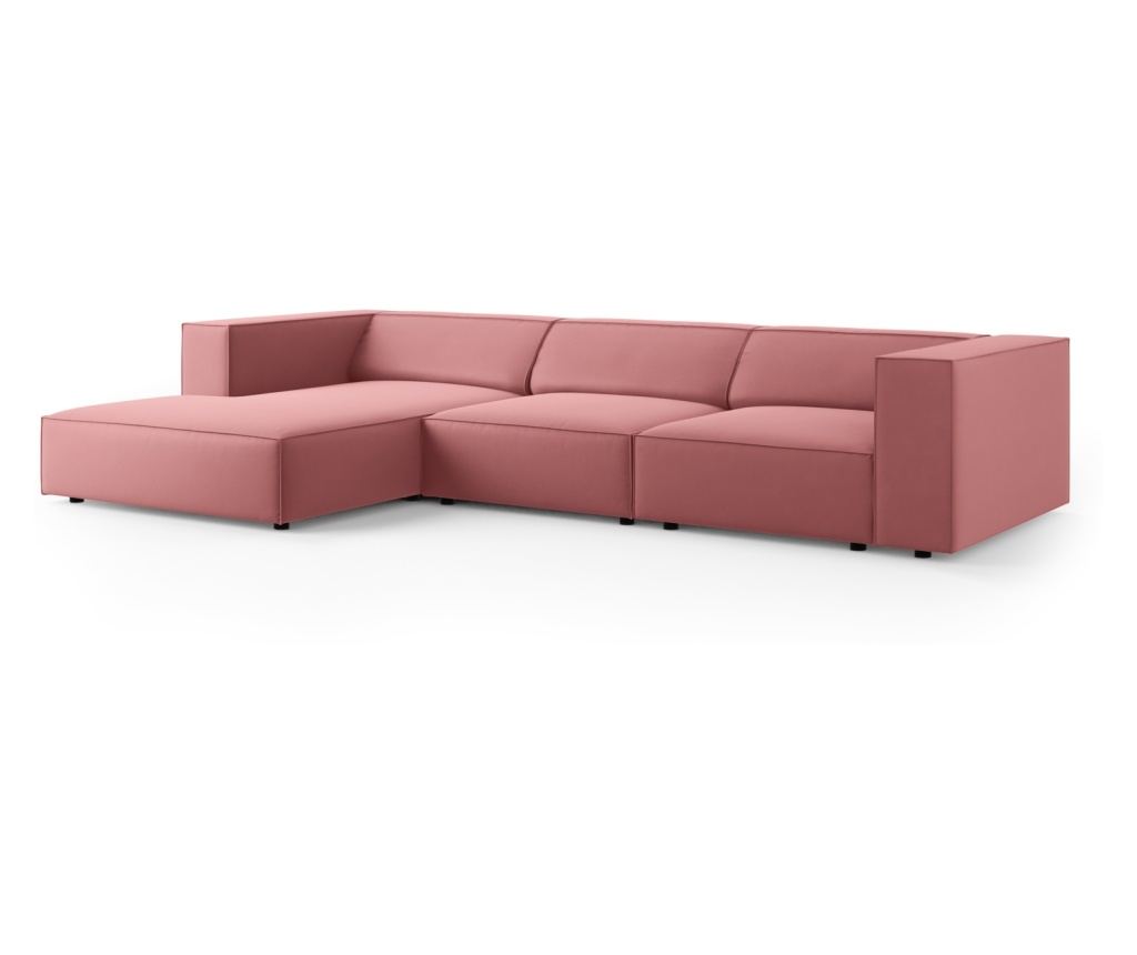 Sarokkanapé Cosmopolitan Design 622396, Arendal, flamingó szín, 70x166x284 cm - 2