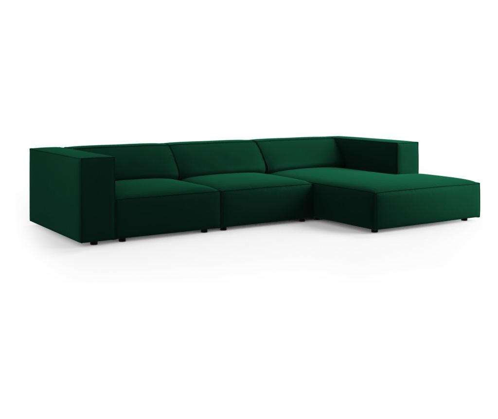 Sarokkanapé Cosmopolitan Design 622396, Arendal, Sötétzöld, 70x166x284 cm - 2
