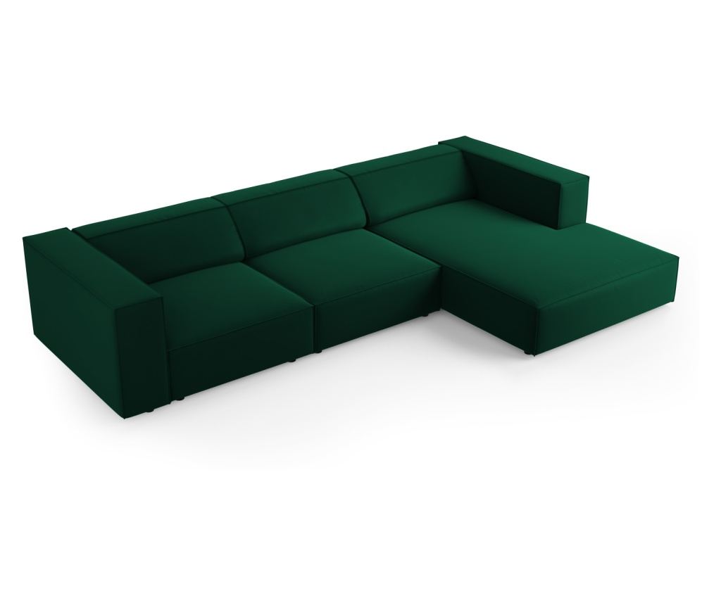 Sarokkanapé Cosmopolitan Design 622396, Arendal, Sötétzöld, 70x166x284 cm - 4