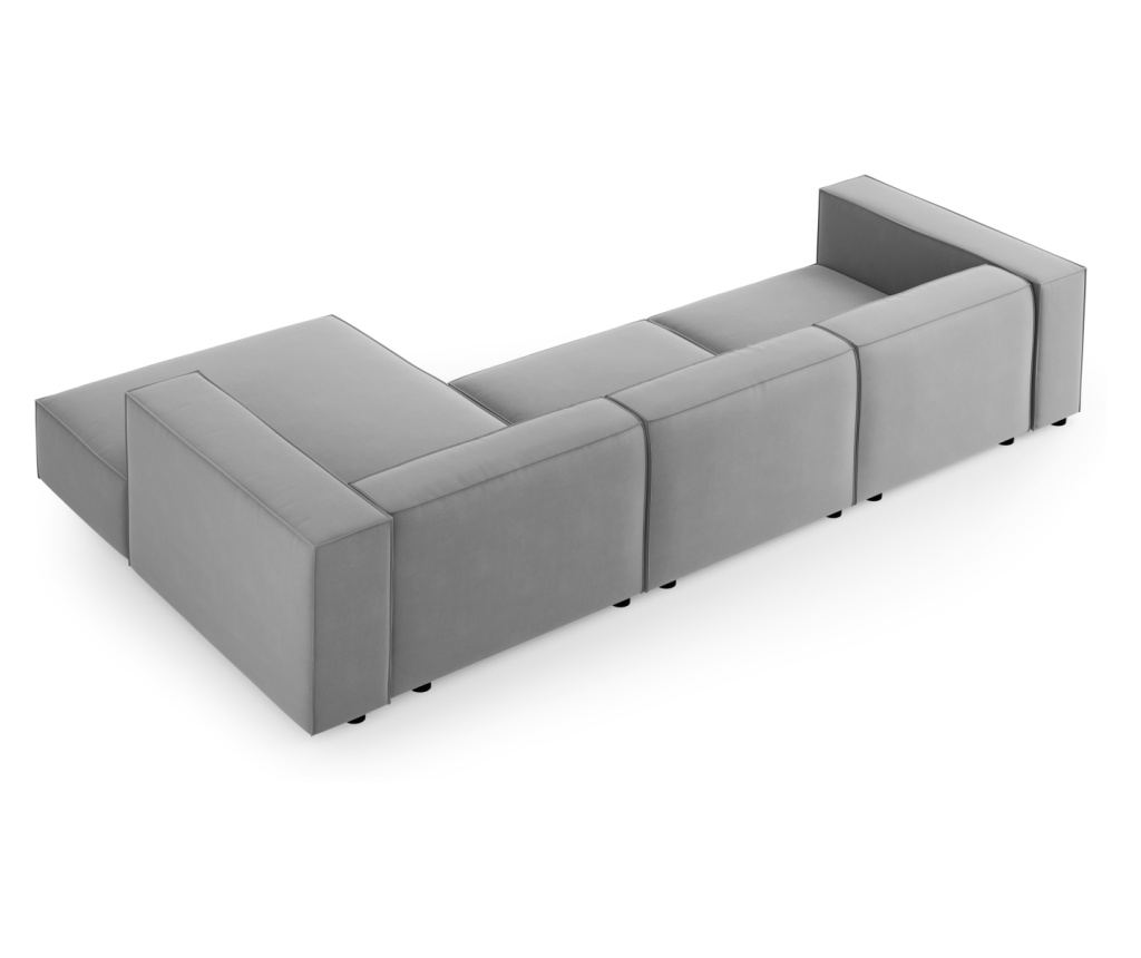 Sarokülőgarnitúra Cosmopolitan Design 622396, Arendal, világosszürke, 70x166x284 cm - 3