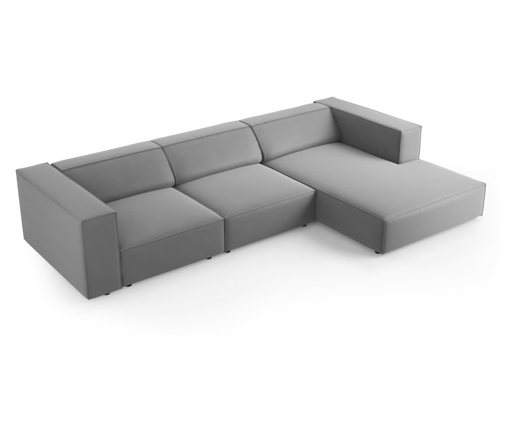 Sarokülőgarnitúra Cosmopolitan Design 622396, Arendal, világosszürke, 70x166x284 cm - 4