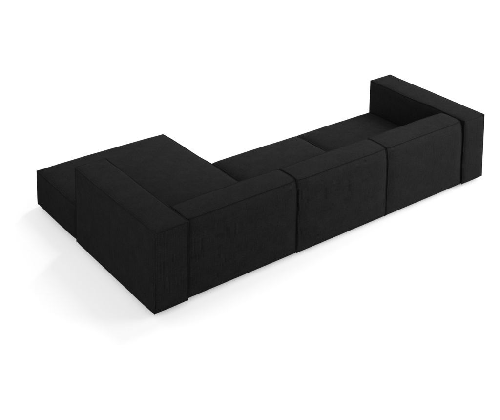 Sarokkanapé Cosmopolitan Design 622396, Arendal, fekete, 70x166x284 cm - 3