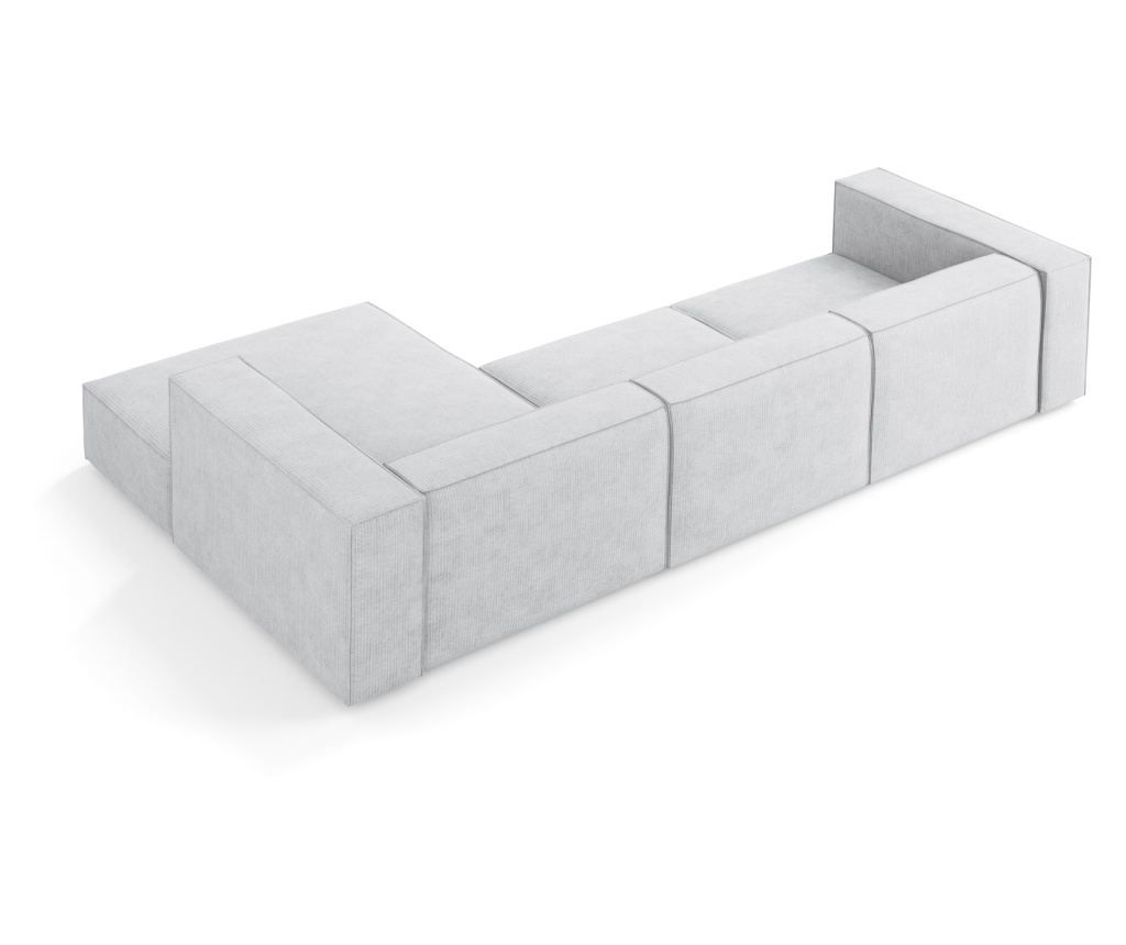 Sarokülőgarnitúra Cosmopolitan Design 622396, Arendal, Világosszürke, 70x166x284 cm - 3