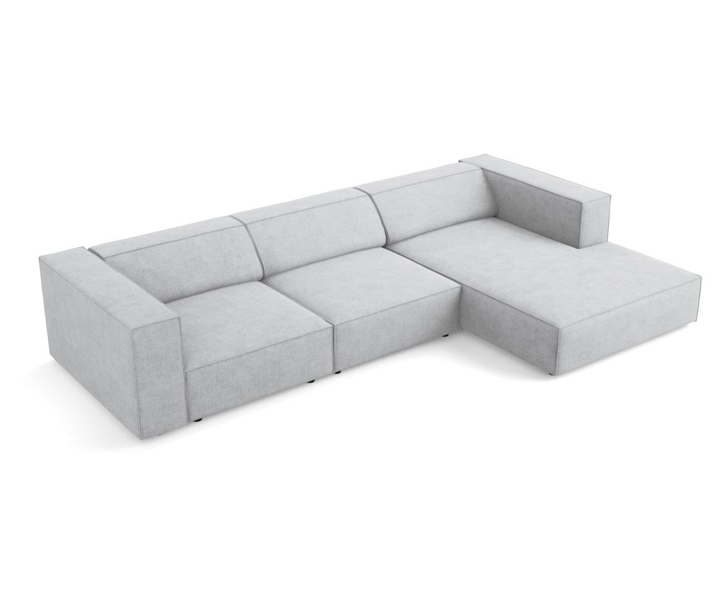 Sarokülőgarnitúra Cosmopolitan Design 622396, Arendal, Világosszürke, 70x166x284 cm - 4