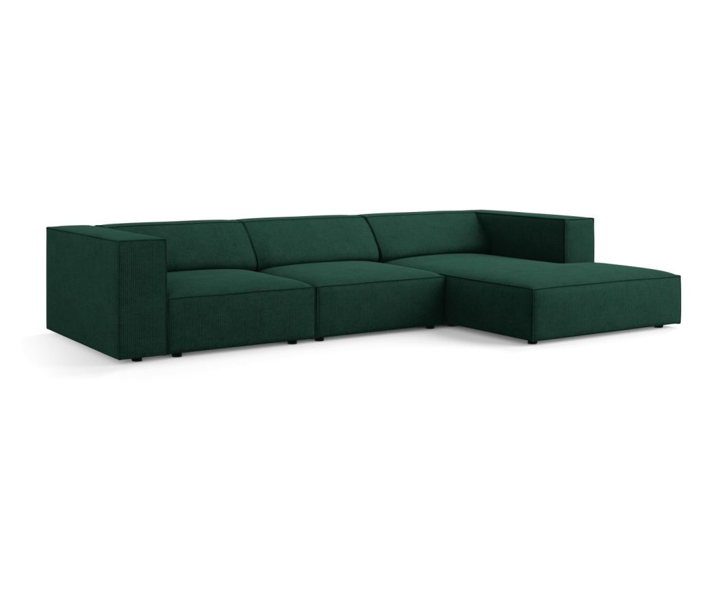 Sarokülőgarnitúra Cosmopolitan Design 622396, Arendal, Sötétzöld, 70x166x284 cm - 2
