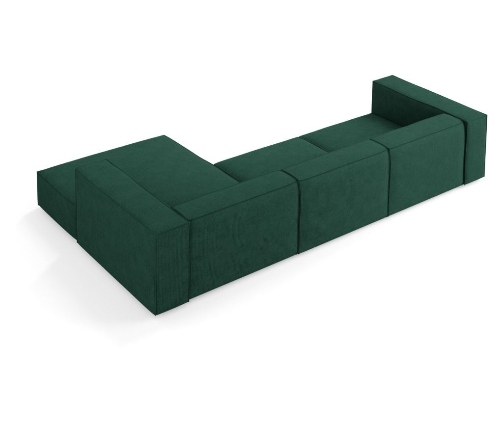 Sarokülőgarnitúra Cosmopolitan Design 622396, Arendal, Sötétzöld, 70x166x284 cm - 3