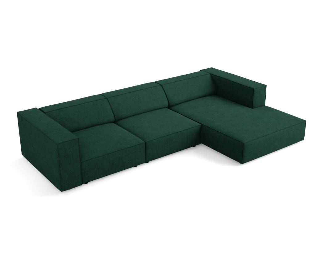 Sarokülőgarnitúra Cosmopolitan Design 622396, Arendal, Sötétzöld, 70x166x284 cm - 4