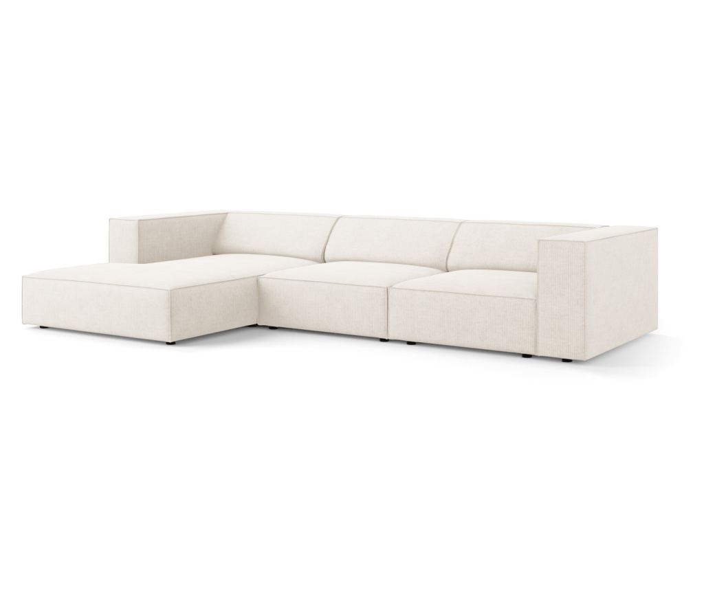 Sarokkanapé Cosmopolitan Design 622396, Arendal, elefántcsont, 70x166x284 cm - 2