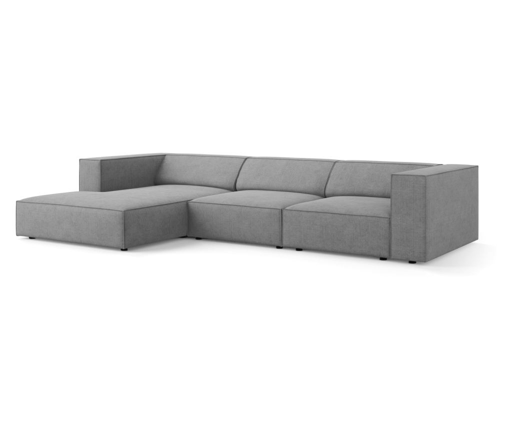 Sarokkanapé Cosmopolitan Design 622396, Arendal, sötétszürke, 70x166x284 cm - 2