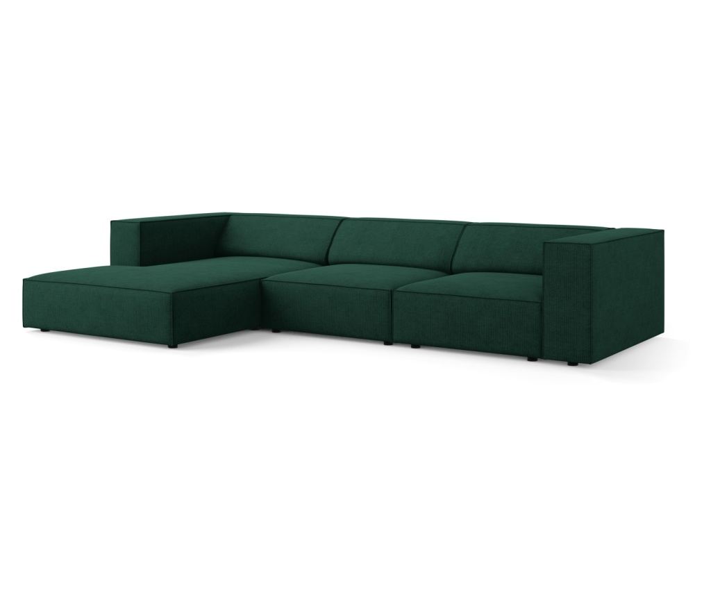 Sarokülőgarnitúra Cosmopolitan Design 622396, Arendal, sötétzöld, 70x166x284 cm - 2