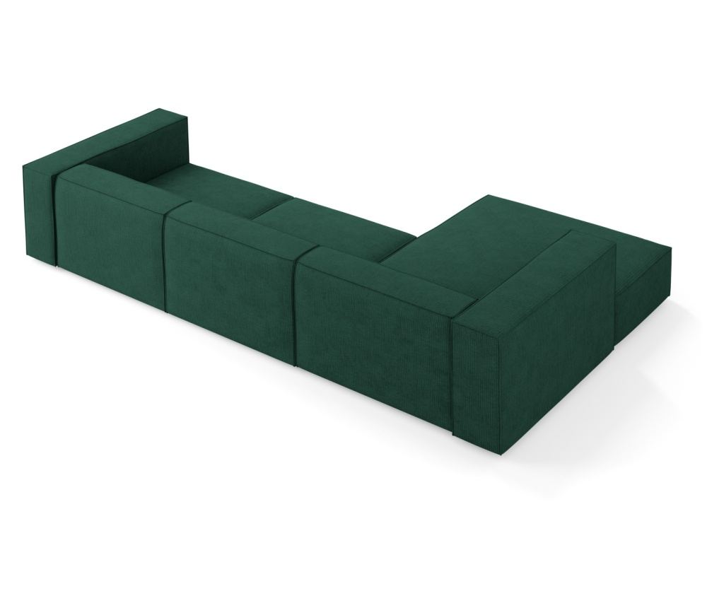 Sarokülőgarnitúra Cosmopolitan Design 622396, Arendal, sötétzöld, 70x166x284 cm - 3