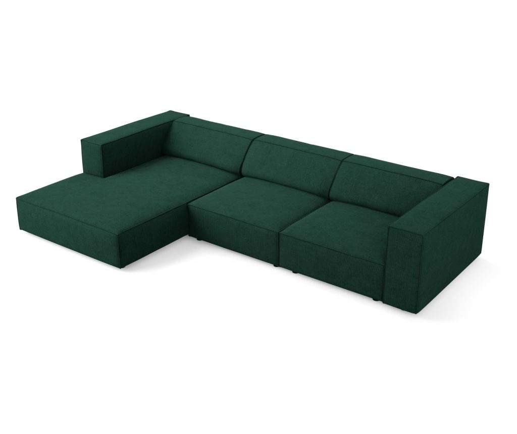 Sarokülőgarnitúra Cosmopolitan Design 622396, Arendal, sötétzöld, 70x166x284 cm - 4