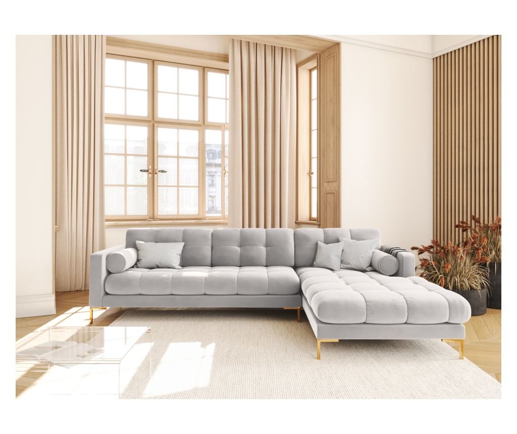 Sarokkanapé Cosmopolitan Design 620658, Bali, Ezüst, 75x185x293 cm - 2