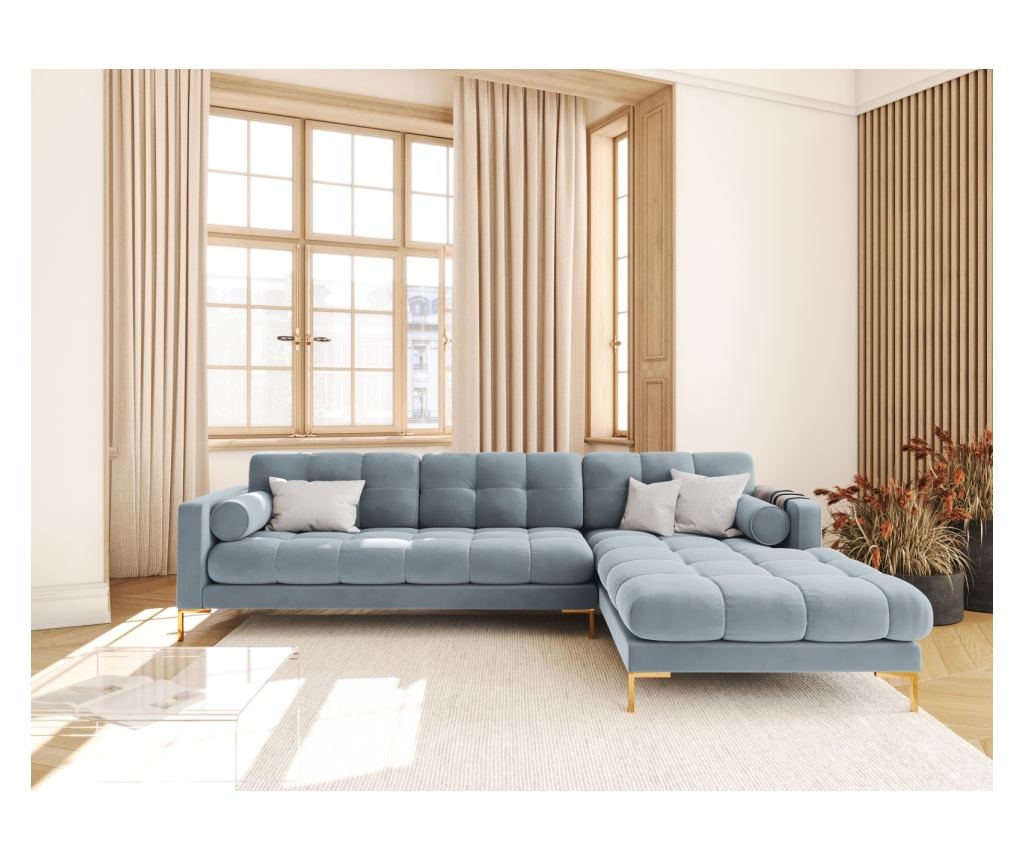 Sarokülőgarnitúra Cosmopolitan Design 620658, Bali, Világoskék, 75x185x293 cm - 2