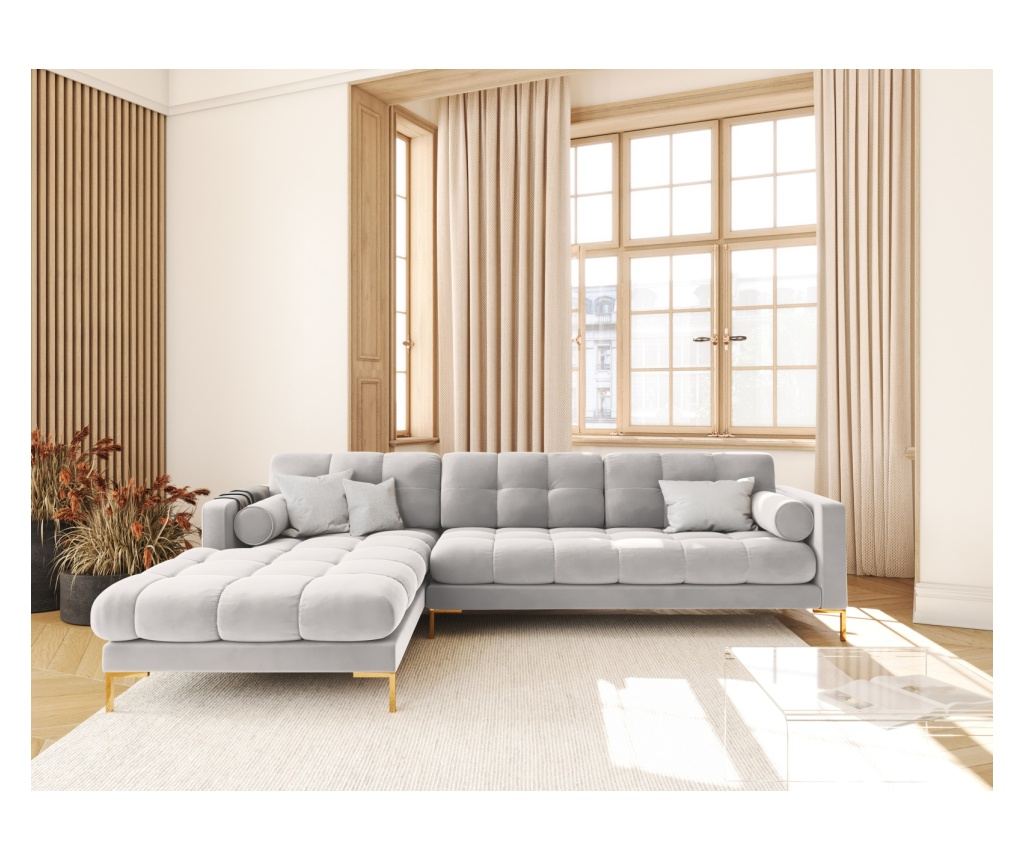 Sarokkanapé Cosmopolitan Design 620658, Bali, Ezüst, 75x185x293 cm - 2