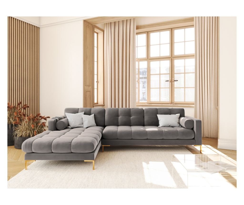 Sarokülőgarnitúra Cosmopolitan Design 620658, Bali, Világosszürke, 75x185x293 cm - 2