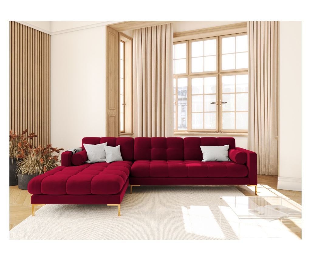 Sarokülőgarnitúra Cosmopolitan Design 620658, Bali, piros, 75x185x293 cm - 2