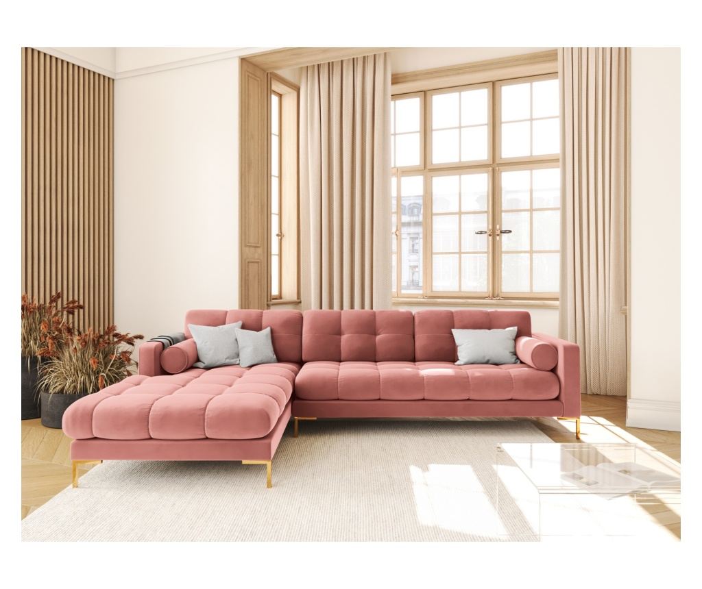 Sarokülőgarnitúra Cosmopolitan Design 620658, Bali, Rózsaszín, 75x185x293 cm - 2