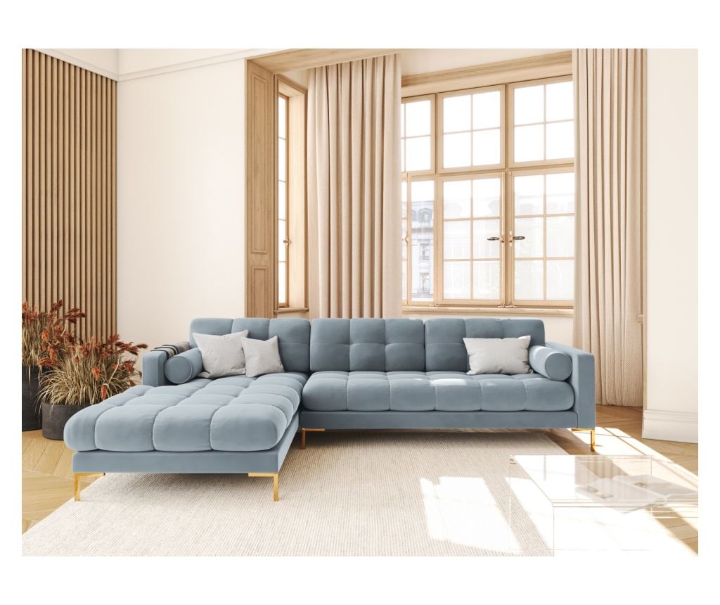 Sarokülőgarnitúra Cosmopolitan Design 620658, Bali, Világoskék, 75x185x293 cm - 3