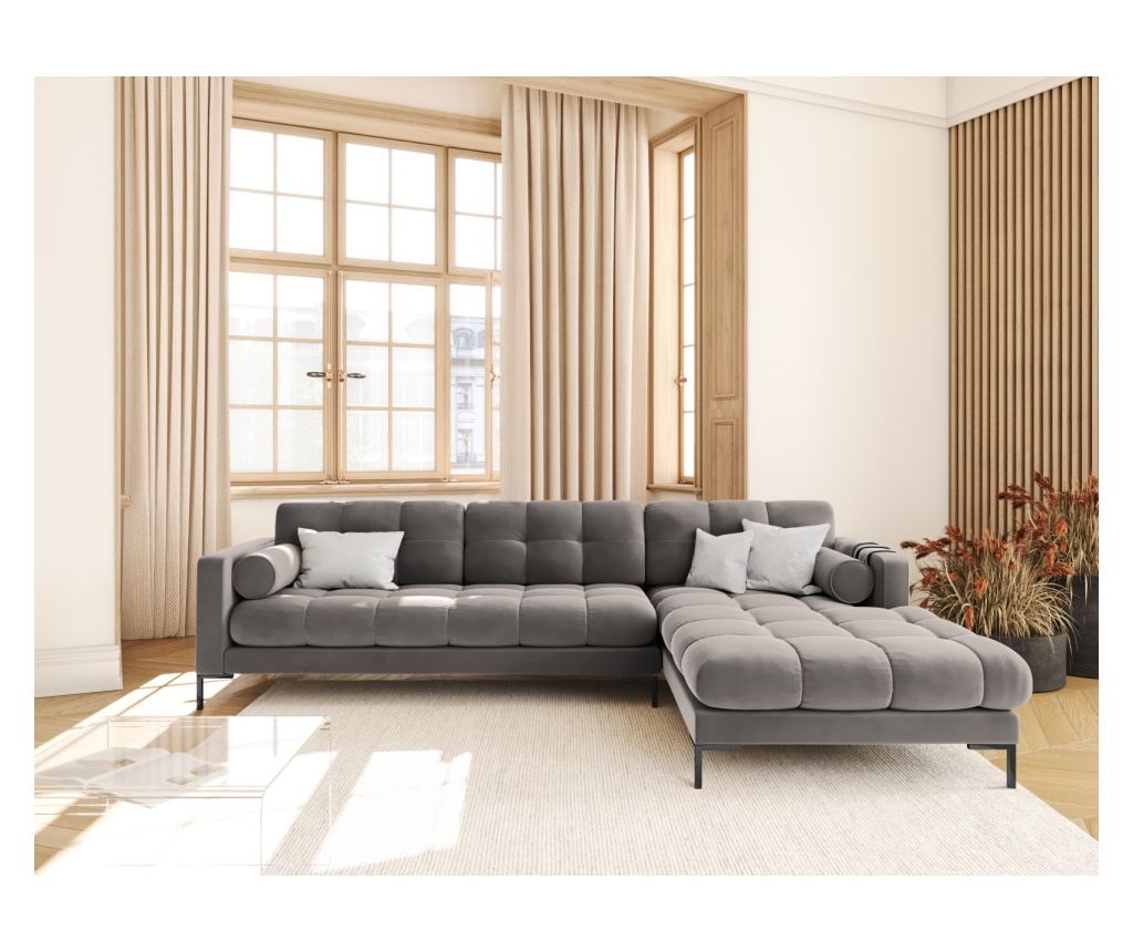 Sarokülőgarnitúra Cosmopolitan Design 620658, Bali, Világosszürke, 75x185x293 cm - 2