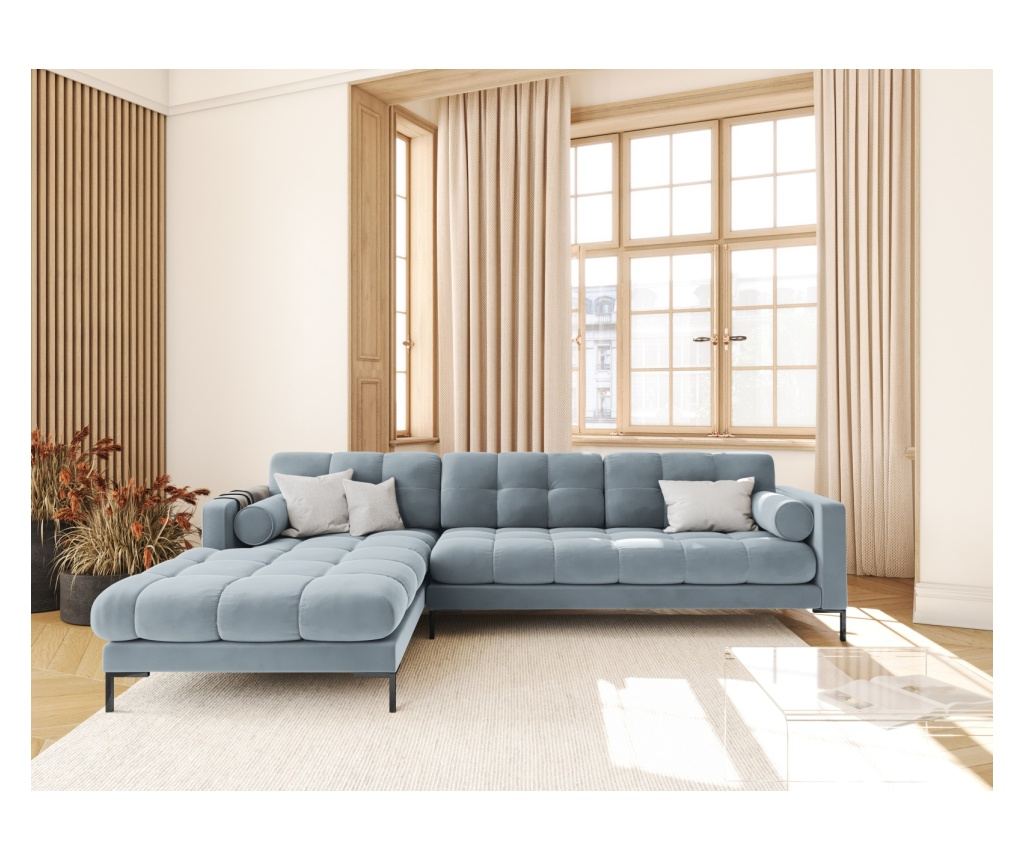 Sarokkanapé Cosmopolitan Design 620658, Bali, Világoskék, 75x185x293 cm - 2