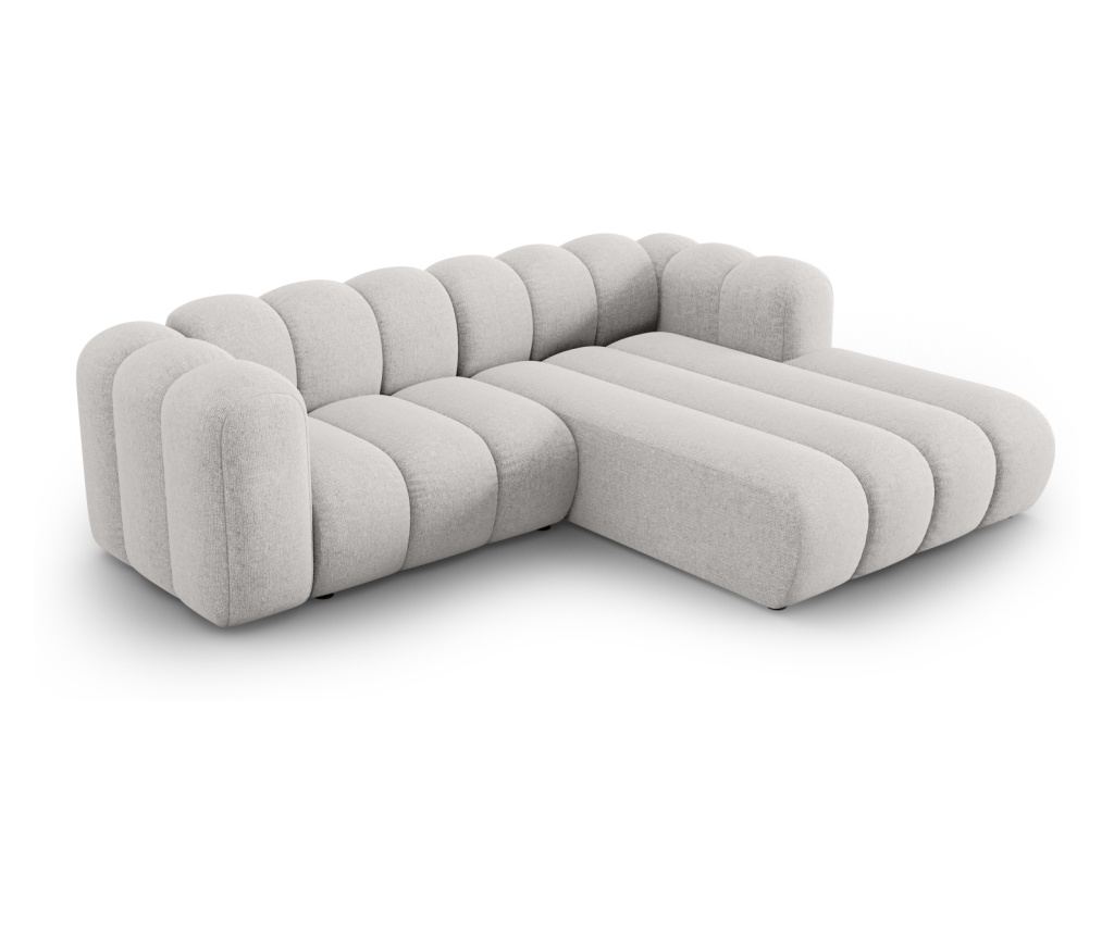 Micadoni Home Lupine Модулен ъглов диван, Светлосив - 3