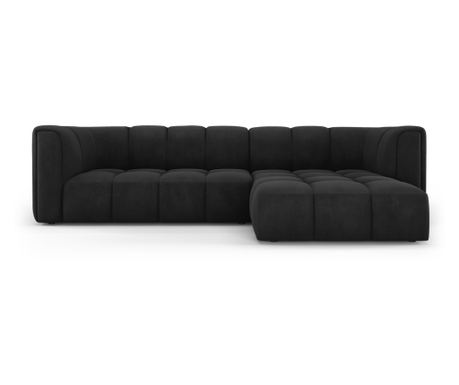 Modularna kutna garnitura Milo Casa 898301, Francesca, crna, 70x160x256 cm