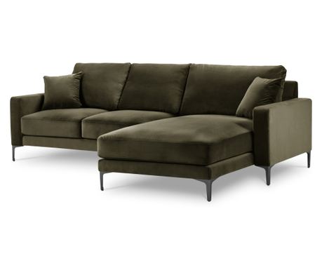 Sarokkanapé Mazzini 840036, Venus, Zöld, 90x160x248 cm