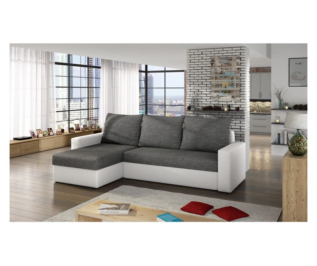 Canapea de colț Vstyle Elegant 480174, gri închis - 2
