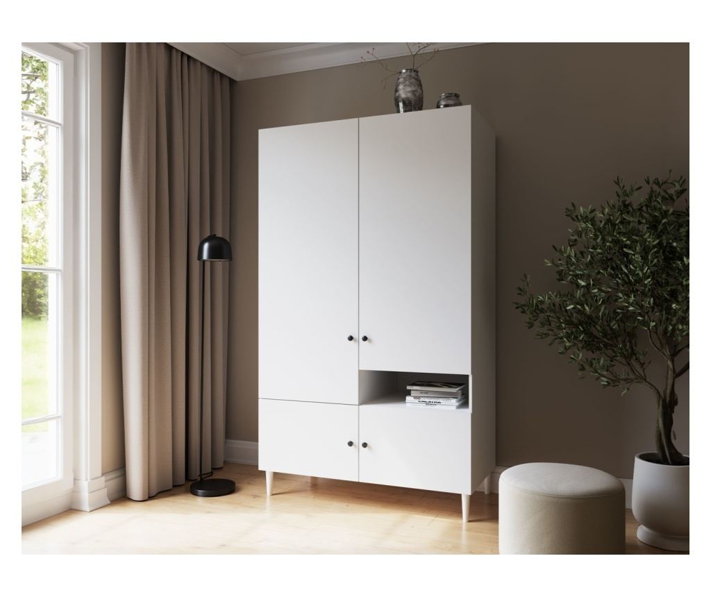 Vstyle Elegáns Gardróbszekrény 480256, Fehér, 205x60x120 - 4