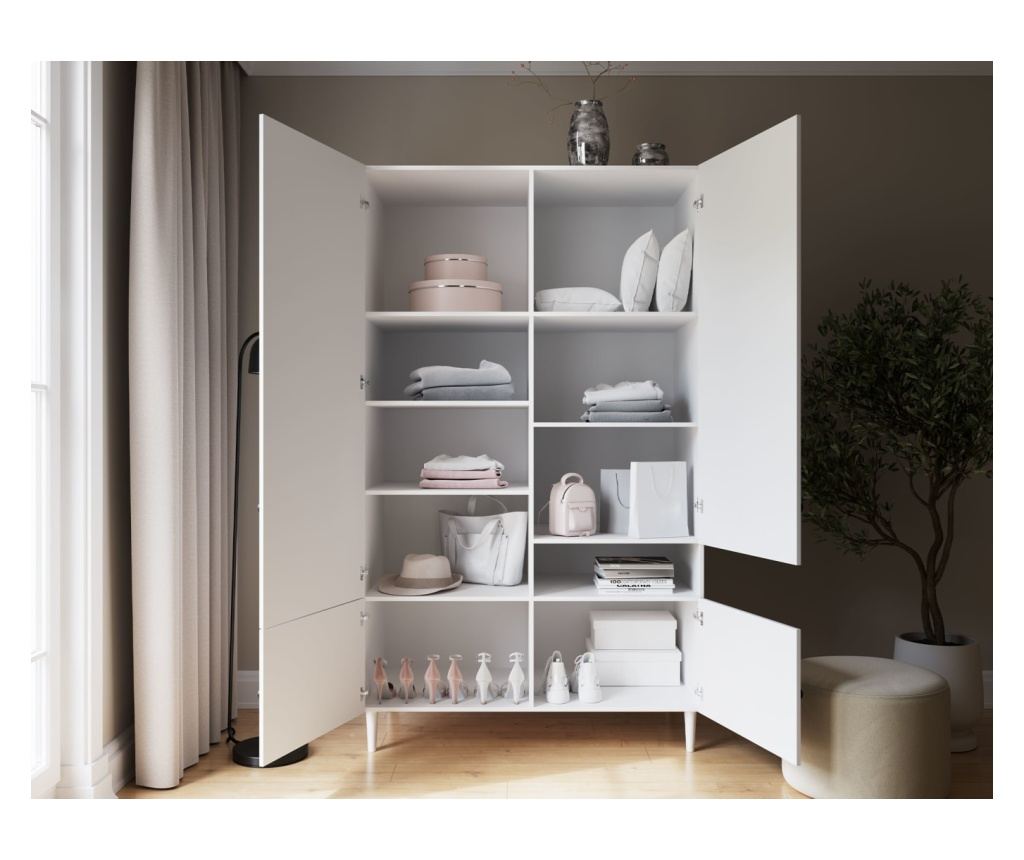 Vstyle Elegáns Gardróbszekrény 480256, Fehér, 205x60x120 - 6