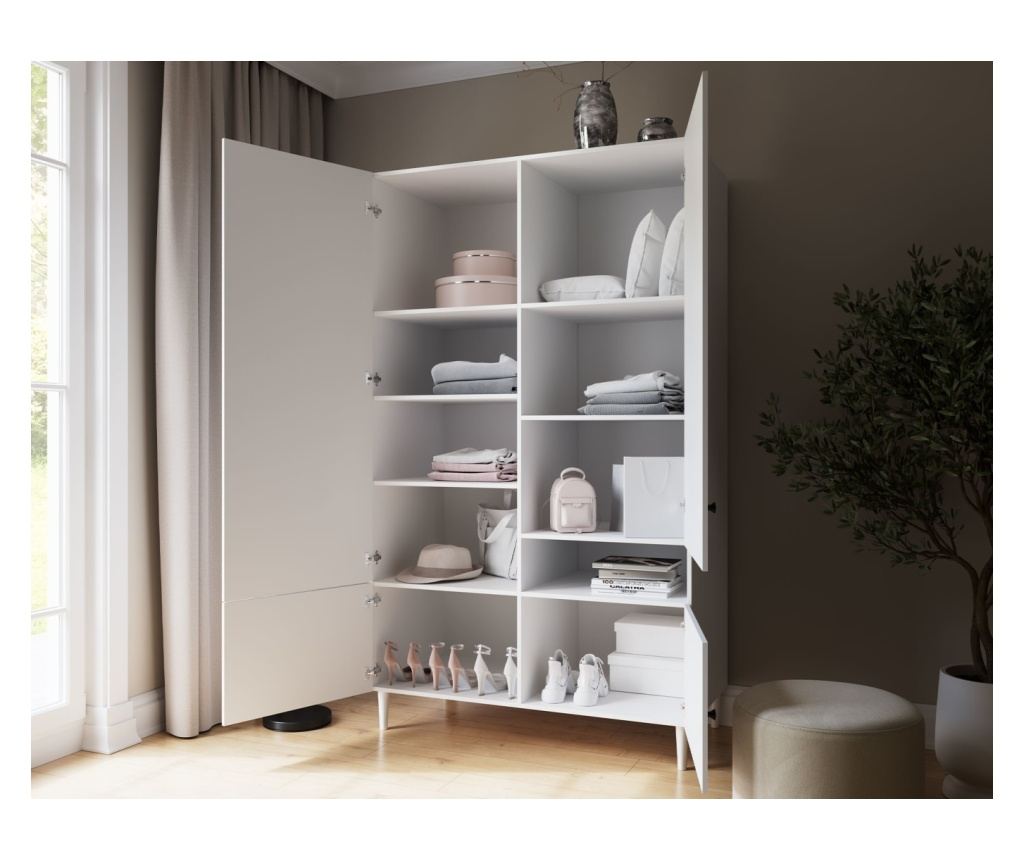 Vstyle Elegáns Gardróbszekrény 480256, Fehér, 205x60x120 - 8