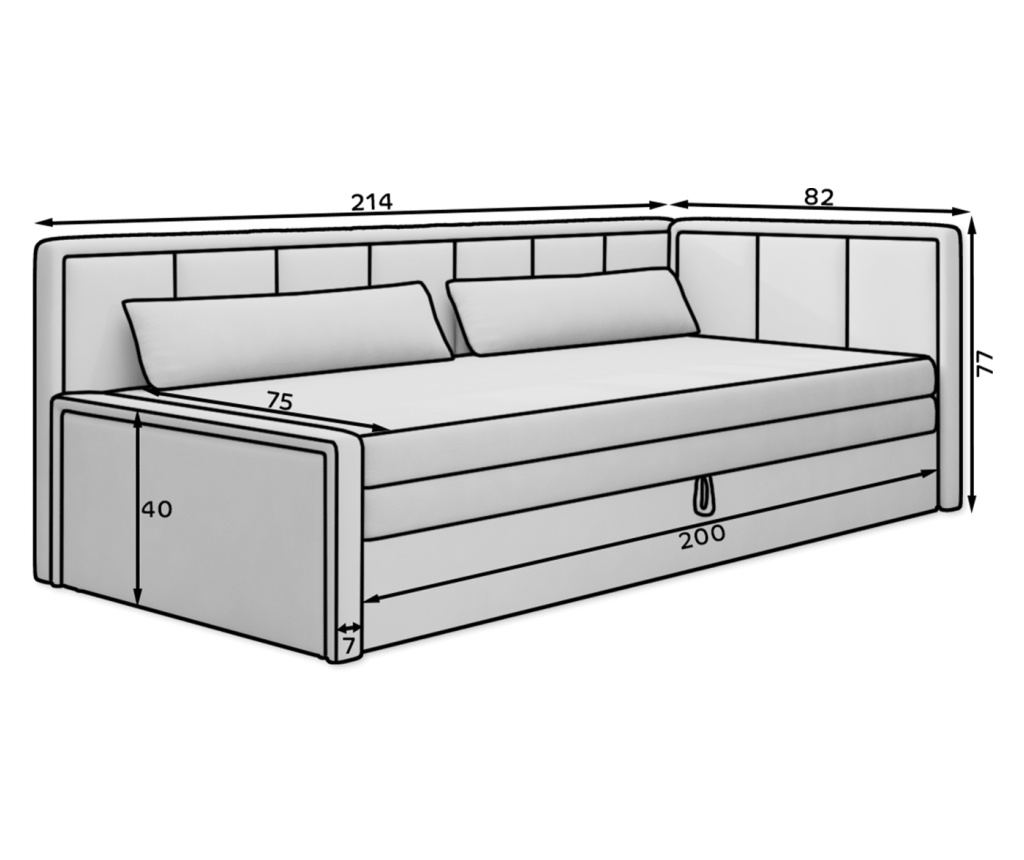 Canapea de 3 locuri Vstyle Elegant 480343, Gri - 8