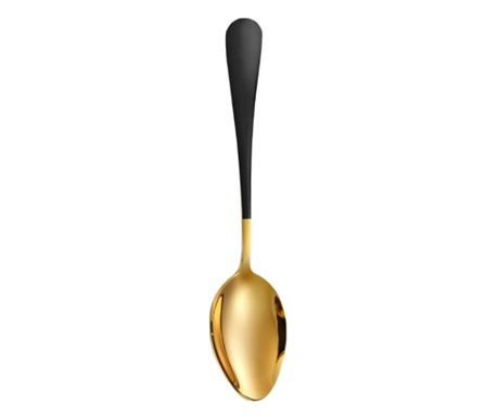 2 darab Pufo Luxury teáskanál desszerthez, gyümölcshöz, teázáshoz, acél, 12 cm, arany/fekete