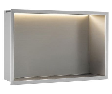 Ugradnu Kupaonsku Policu Rea Brušeni Čelik 30X45 Led - 10X45X30Cm