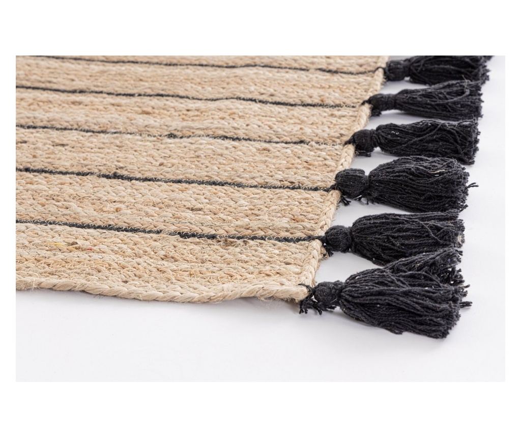 Jalaja Natural Black Jute Rug 60x90 cm - 2