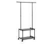 Clothes and Shoe Rack, Black Steel and Plastic, 86x35x156cm thumbnail 1