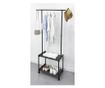 Clothes and Shoe Rack, Black Steel and Plastic, 86x35x156cm thumbnail 2
