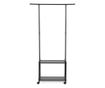 Clothes and Shoe Rack, Black Steel and Plastic, 86x35x156cm thumbnail 3