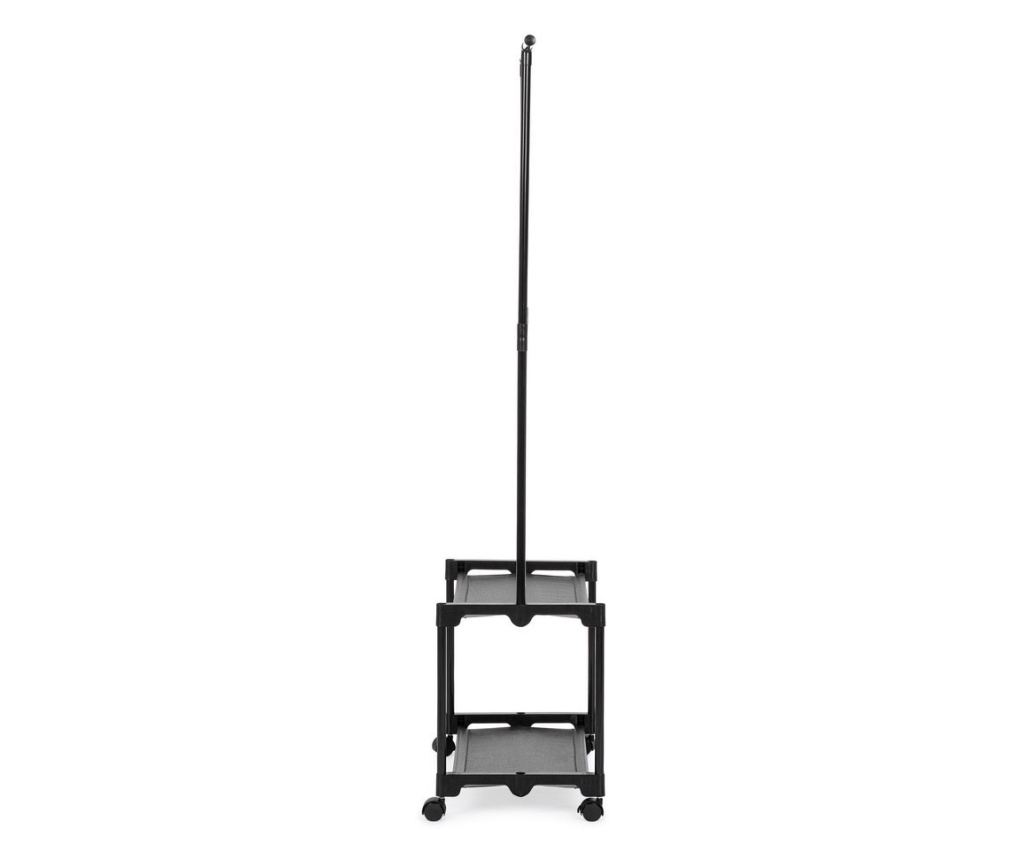 Clothes and Shoe Rack, Black Steel and Plastic, 86x35x156cm - 4