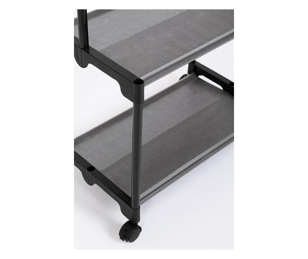 Clothes and Shoe Rack, Black Steel and Plastic, 86x35x156cm - 5
